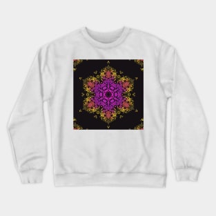 Dot Mandala Flower Pink Yellow and Black Crewneck Sweatshirt